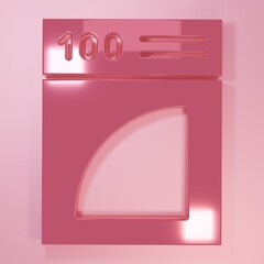 Pink Coffee paper filter icon isolated on pink background. Minimalism concept. 3D render illustration