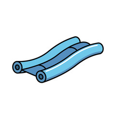 Blue Pool Float Vector Illustration, Summer Vacation, Isolated on White