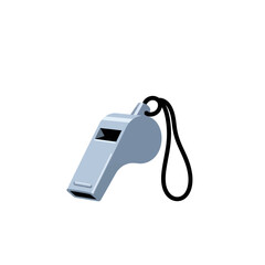 Whistle Icon Illustration on White Background, Referee, Coach, Alert