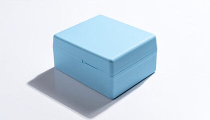 Fototapeta premium Sky-blue, square box with rounded corners and faint shadow