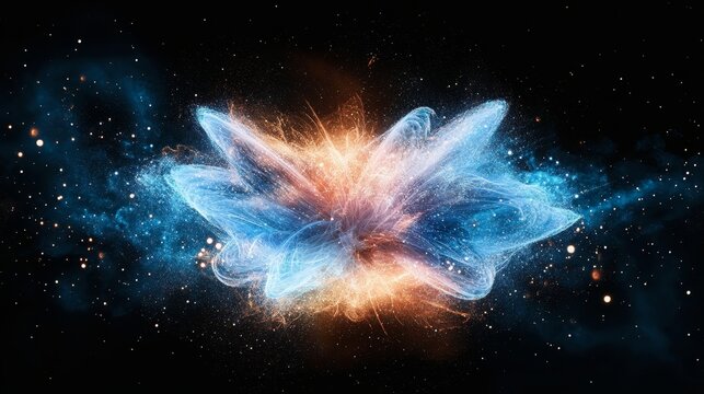 Ethereal Ocean Sunset A Captivating Blend of Vibrant Colors Creating a Dreamlike Cosmic Landscape