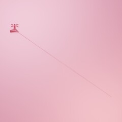 Pink Lighthouse icon isolated on pink background. Minimalism concept. 3D render illustration
