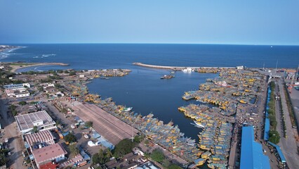 Obraz premium Vizag City Natural Harbor Fishing Port