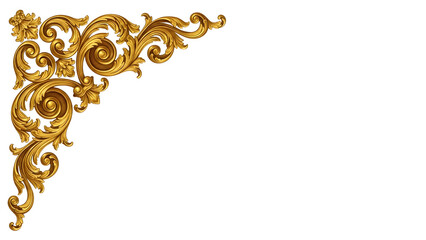 Golden Ornament of Exquisite Craftsmanship: A captivating, ornately crafted golden ornament graces the corner of the frame, showcasing intricate details and timeless artistry.