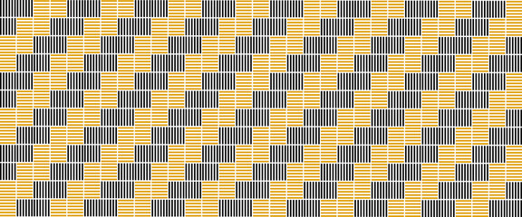 Modern boho vector with alternating yellow and black striped blocks in a seamless geometric layout. Simple abstract design perfect for backgrounds, wallpapers, textiles, and digital artwork.