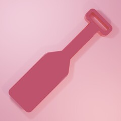Pink Paddle icon isolated on pink background. Paddle boat oars. Minimalism concept. 3D render illustration