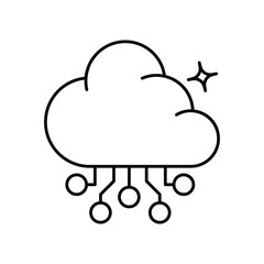 Cloud Connection icon with white background vector stock illustration