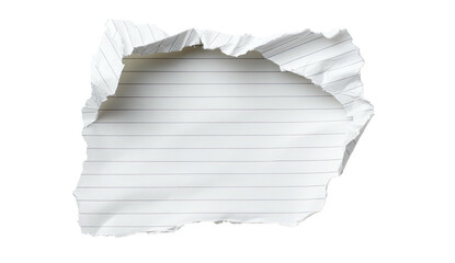 Obraz premium Torn lined paper scrap with jagged edges on black background