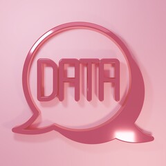 Pink Financial growth increase icon isolated on pink background. Increasing revenue. Minimalism concept. 3D render illustration