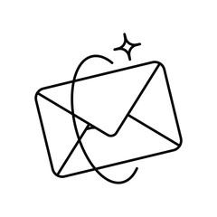 Email icon with white background vector stock illustration