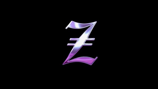 Liquid Chrome Letter Z Loop Animation Purple Metallic Style