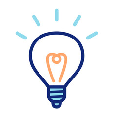 Flat Illustration of Light Bulb Representing Idea and Inspiration