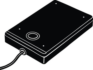 External Hard Drive Vector Illustration Isolated on Transparent Background for Technology Concept Design