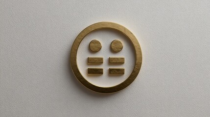 Elegant gold sign mounted on a wall representing emotion token circuit concept with unique design and texture