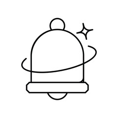 Notification Bell icon with white background vector stock illustration