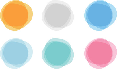 半透明の重なる手書きの丸フレーム