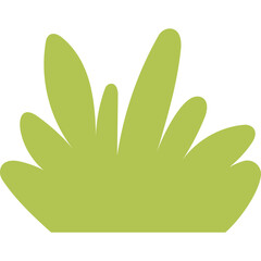 Cute cartoon green bush with soft rounded leaves on a transparent background simple flat design illustration for children educational projects and nature themes