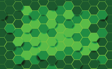 Green hexagon background