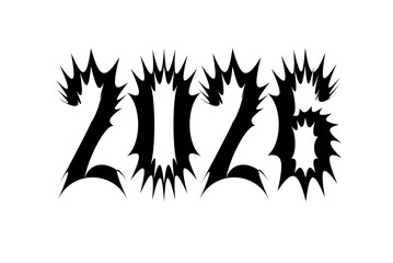 Vibrant 2026 design element for futuristic projects and announcements