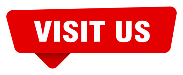 visit us red sticker isolated on transpatent background. visit us sign