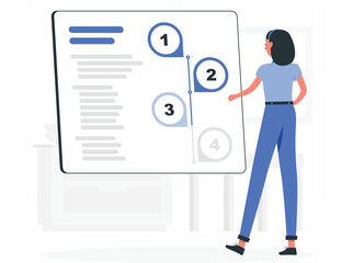 Woman Presenting a Step-by-Step Plan presentation steps