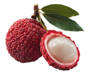fresh lychee fruit isolated on white background.