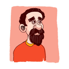 illustration cartoon vector character of man