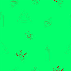 light green, red vector seamless background with Christmas elements, shining illustration of Christmas xmas, snow and Christmas balls. template for wallpaper of textile,