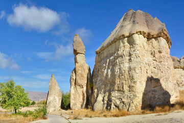 One of the wonders of the world. View of scenic geological formations and fairy chimneys in a beautiful valley , Cappadocia, Turkey