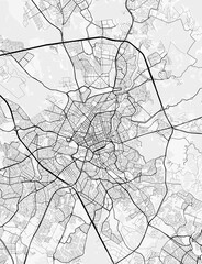 Obraz premium Campinas City Map. Minimalist black and white line art poster for printing, wallpaper, wall art for home and office decor