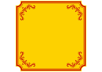 アジア風の飾りフレーム。ベクターデータ。