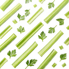 Celery sticks bias-cut PNG (transparent)