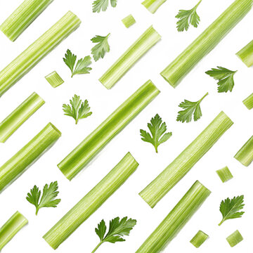 Celery sticks bias-cut PNG (transparent)