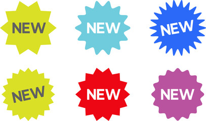 New sticker set, discount sticker, special price, advertising campaign, jagged starburst sticker icon, sale sticker. Stickers for New Arrival shop product tags, new labels or sale badges and banners