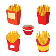 Crispy Fries Collection Tasty Fast Food Icons