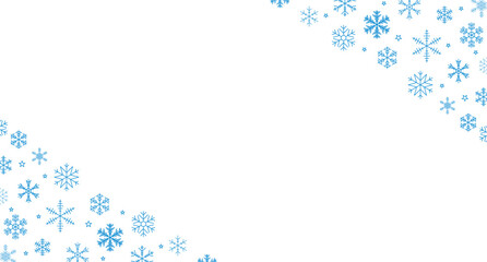 Fototapeta premium Snowflakes background isolated vector, snowflakes group with stars banner, Christmas border decoration. Happy New Year 2026. Snowflake set. Snowflake snow freeze winter thin line icon
