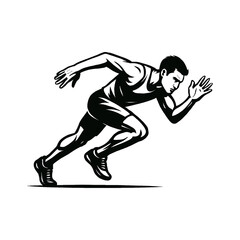 Hand Drawn Dynamic Sprinter in Action