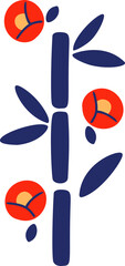 Decorative Bamboo Blossom Branch. Styliz
