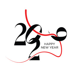 Modern 2026 New Year Design Element, Simple, Stylish, High Resolution Vector Art
