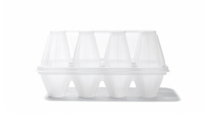 Clear plastic egg carton, eight spaces, simple