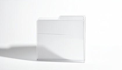 Clean, white file folder, minimal shadow on bright surface