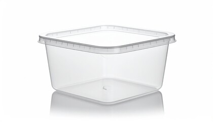 Clear square plastic container with lid