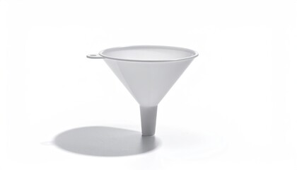 White plastic funnel on white, with soft shadow