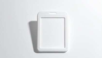 White badge holder with shadow