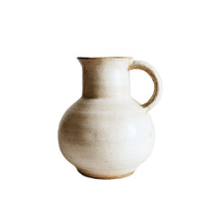 Off-white ceramic pitcher with rounded body and handle