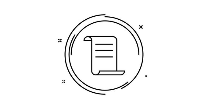 Scroll animated outline icon with alpha channel. Scroll 4k motion design animation for web, mobile and ui design