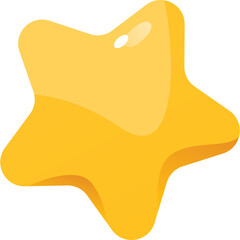 A Shiny Golden Five Pointed Star With A Smooth Glossy Surface And Subtle Highlights Set Against A Transparent Background Representing Success And Excellence