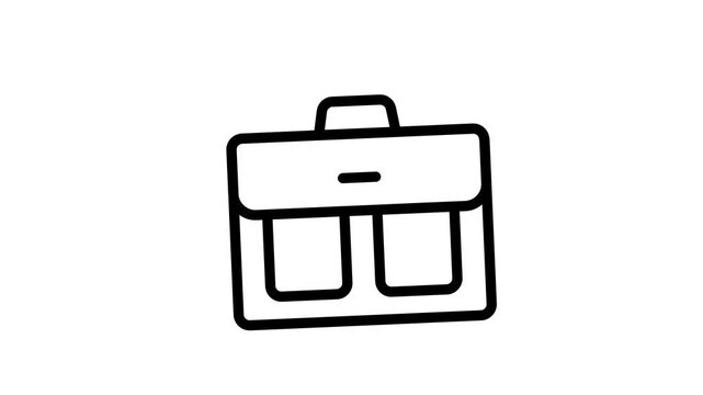 Hand drawn briefcase icon jiggling animation