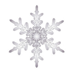 Realistic Crystal Snowflake, Detailed Winter Ice Decoration
