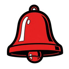 Red Christmas Bell Icon, Festive Holiday Symbol